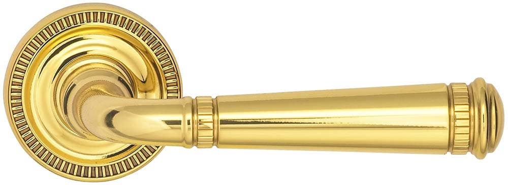 Omnia 751ML Arc Milled Traditional Lever Latchset, Solid Brass