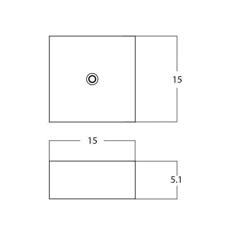 American Imaginations AI-28248 15-in. W Above Counter White Bathroom Vessel Sink For Wall Mount Wall Mount Drilling