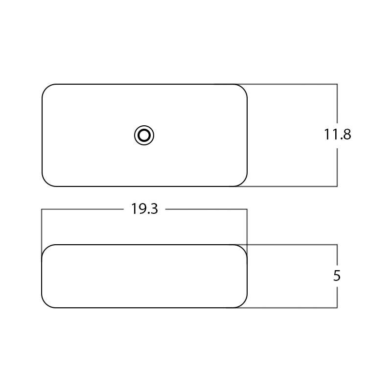 American Imaginations AI-28242 19.3-in. W Above Counter White Bathroom Vessel Sink For Wall Mount Wall Mount Drilling