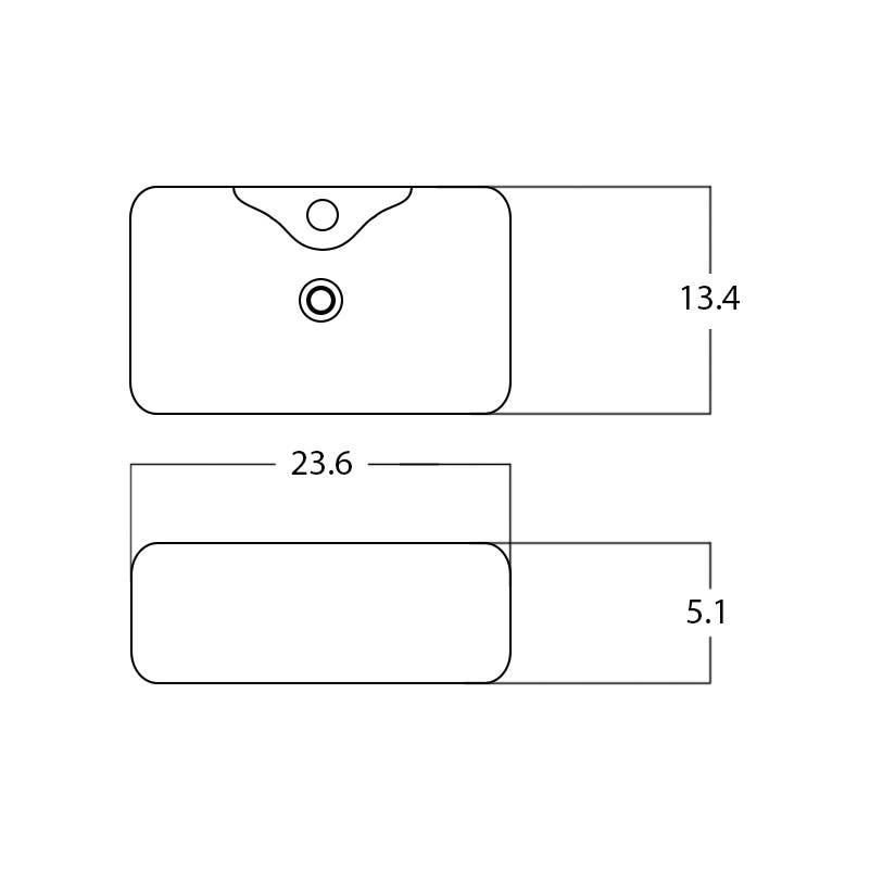 American Imaginations AI-28200 23.6-in. W Above Counter White Bathroom Vessel Sink For 1 Hole Center Drilling