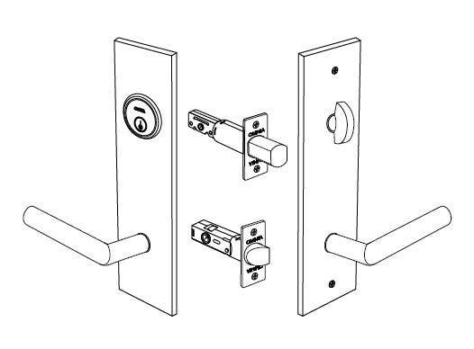 Omnia D12032 Exterior Modern Deadbolt Entrance Lever Lockset - Solid Brass