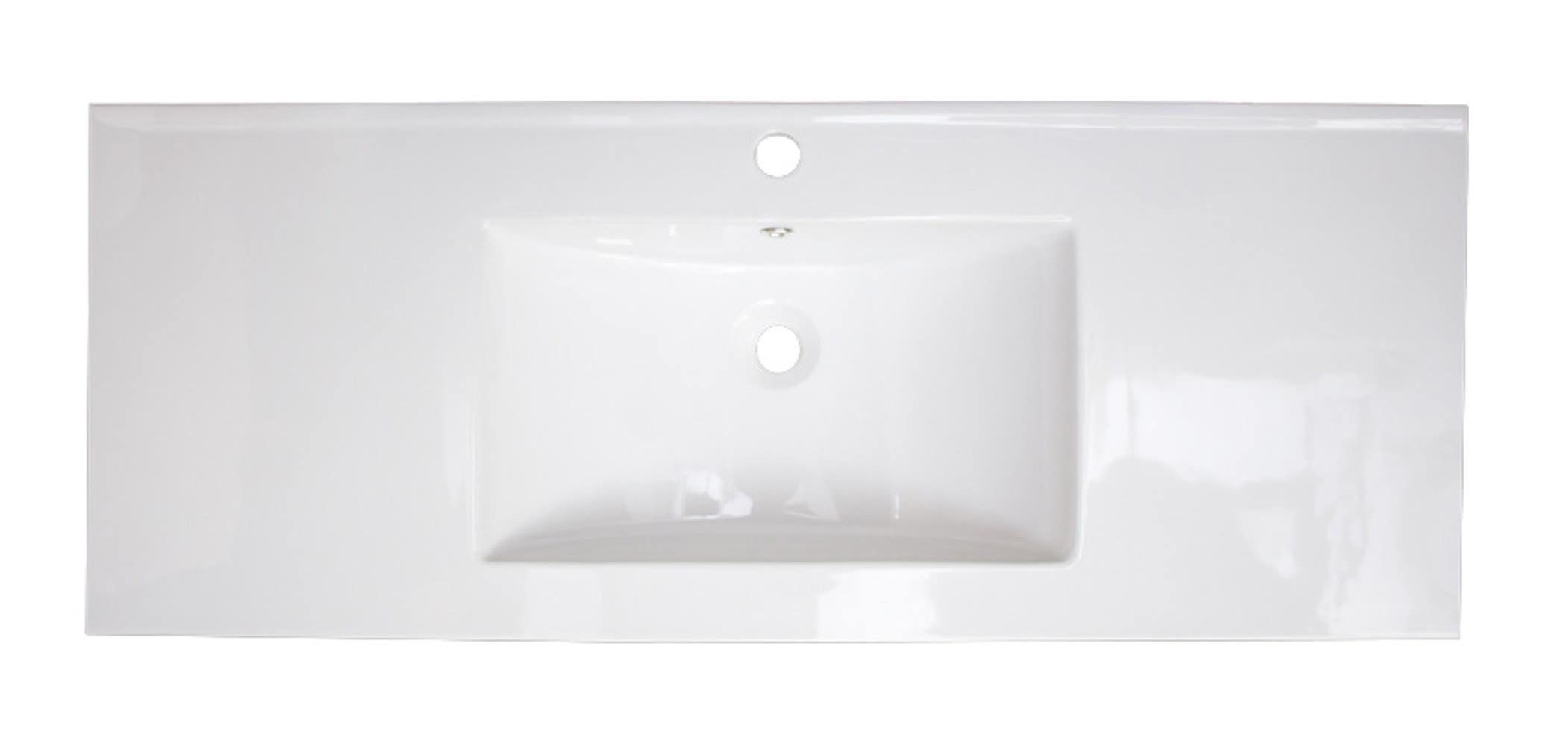 American Imaginations AI-15770 Ceramic Top Set In White Color With Single Hole CUPC Faucet