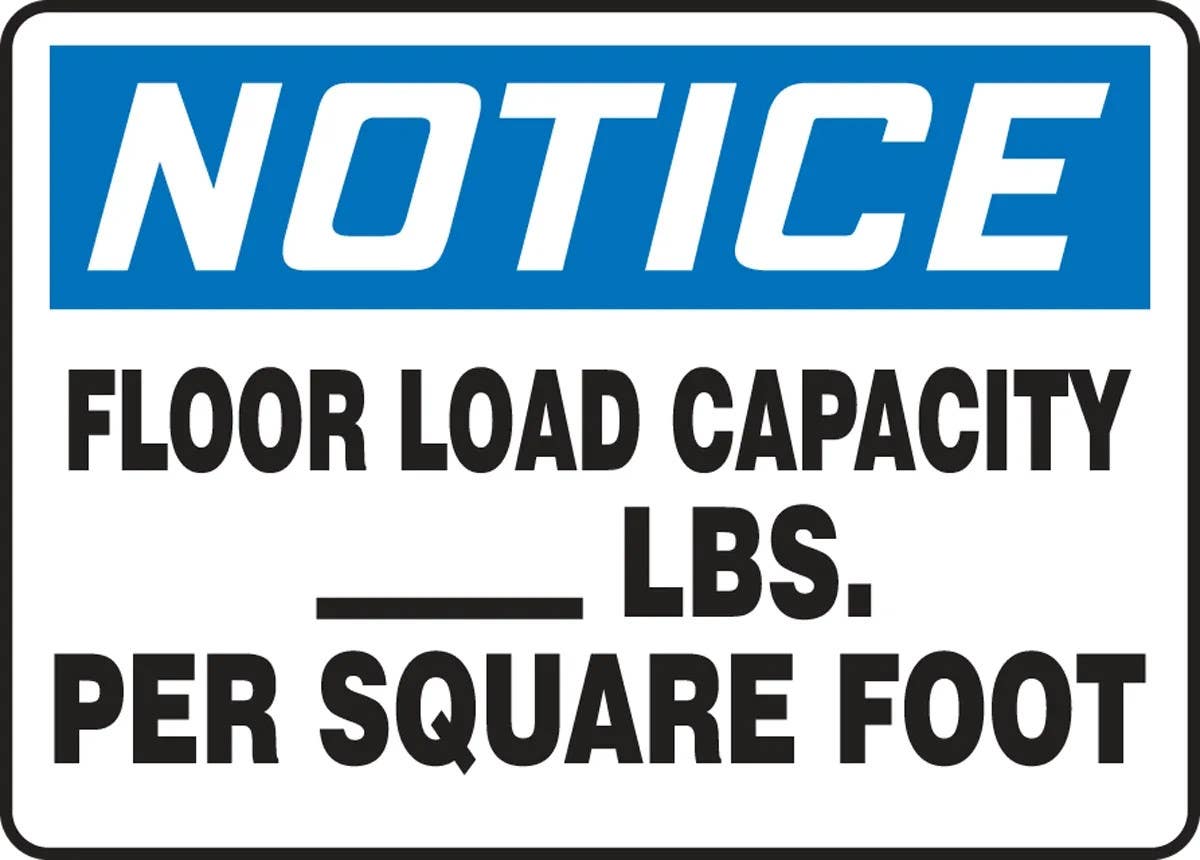 AccuformNMC MCAP80 OSHA Notice Safety Sign, Floor Load Capacity _ Lbs. Per Square Foot