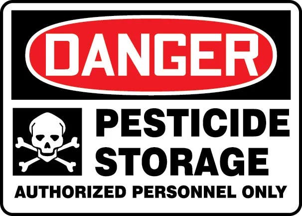 AccuformNMC MCHD OSHA Danger Safety Sign, Pesticide Storage, Authorized Personnel Only