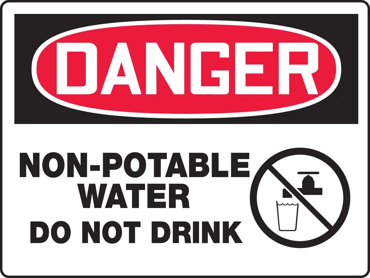 AccuformNMC MCAW Really BigSign, OSHA Danger Safety Sign, Non-Potable Water, Do Not Drink