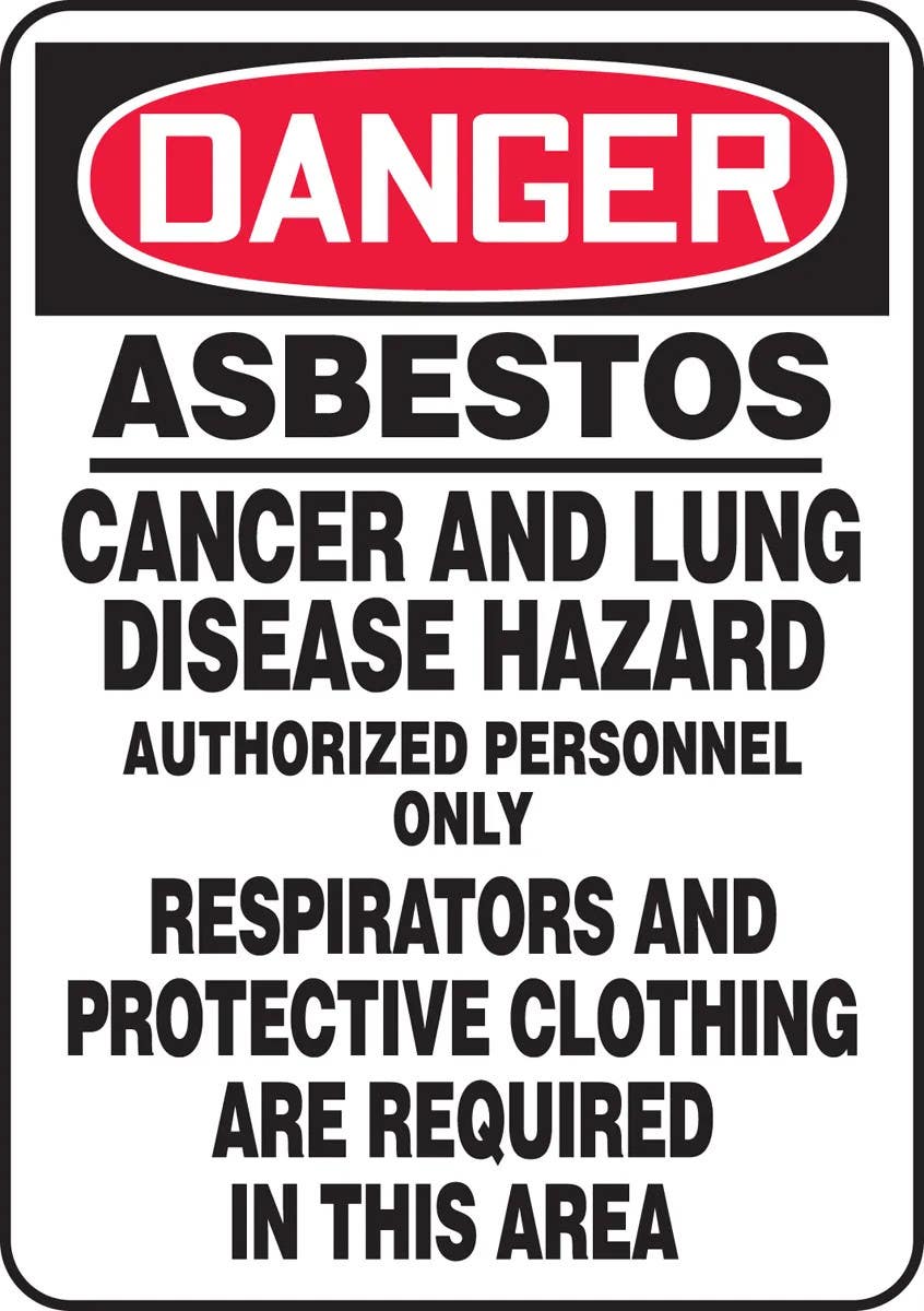 AccuformNMC MCAW011 OSHA Danger Safety Sign, Asbestos, Cancer And Lung Disease Hazard..., 20" H x 14" W