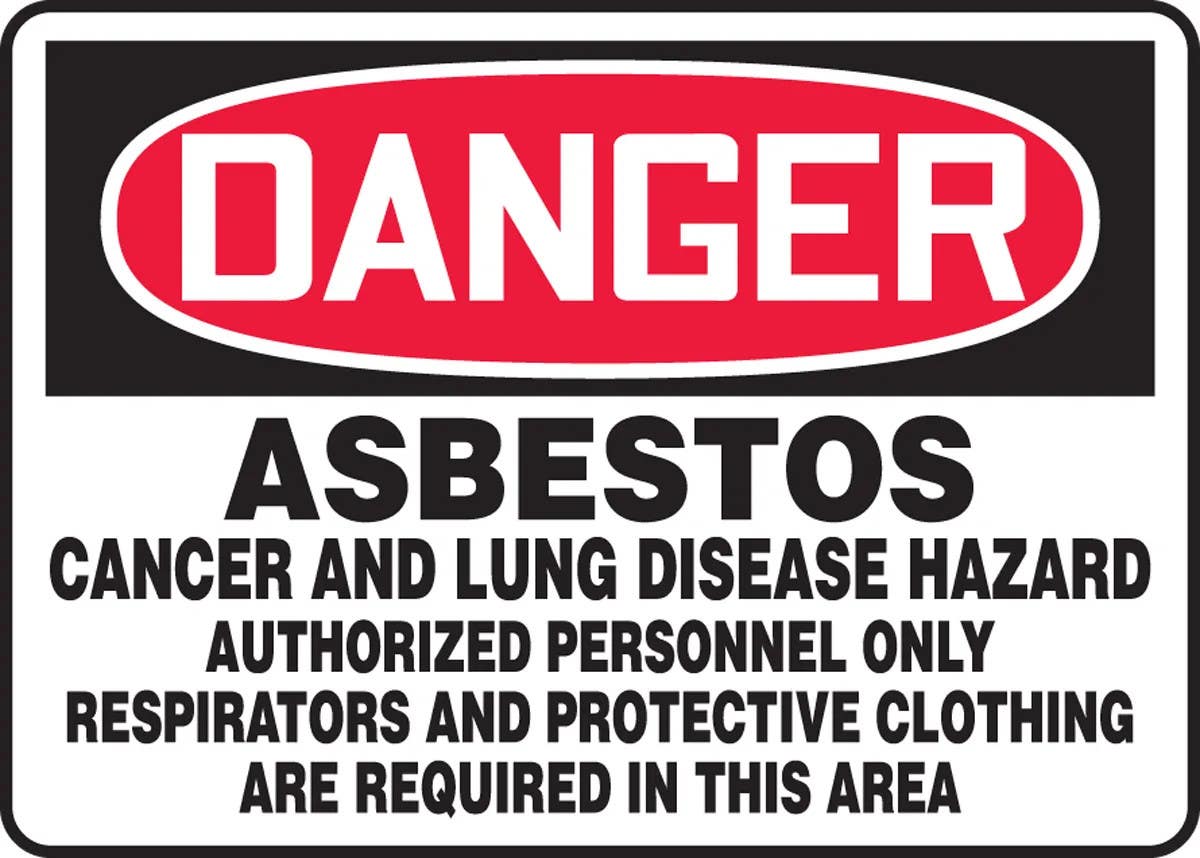 AccuformNMC MCAW013 OSHA Danger Safety Sign, Asbestos Cancer And Lung Disease Hazard, Authorized Personnel Only…