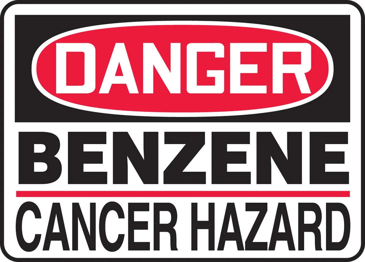 AccuformNMC MCAW014 OSHA Danger Safety Sign, Benzene, Cancer Hazard, 10" H x 14" W