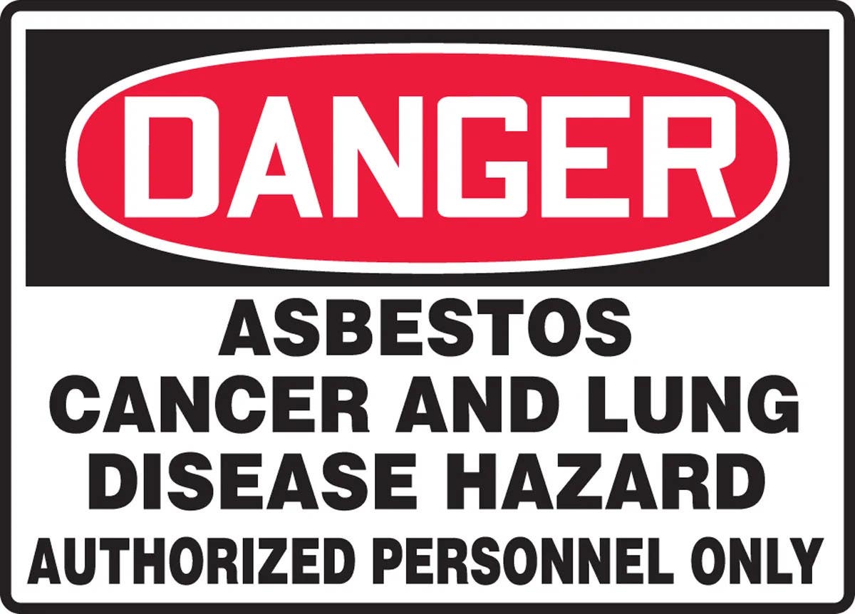 AccuformNMC MCAW1 OSHA Danger Safety Sign, Asbestos, Cancer And Lung Disease Hazard, Authorized Personnel Only