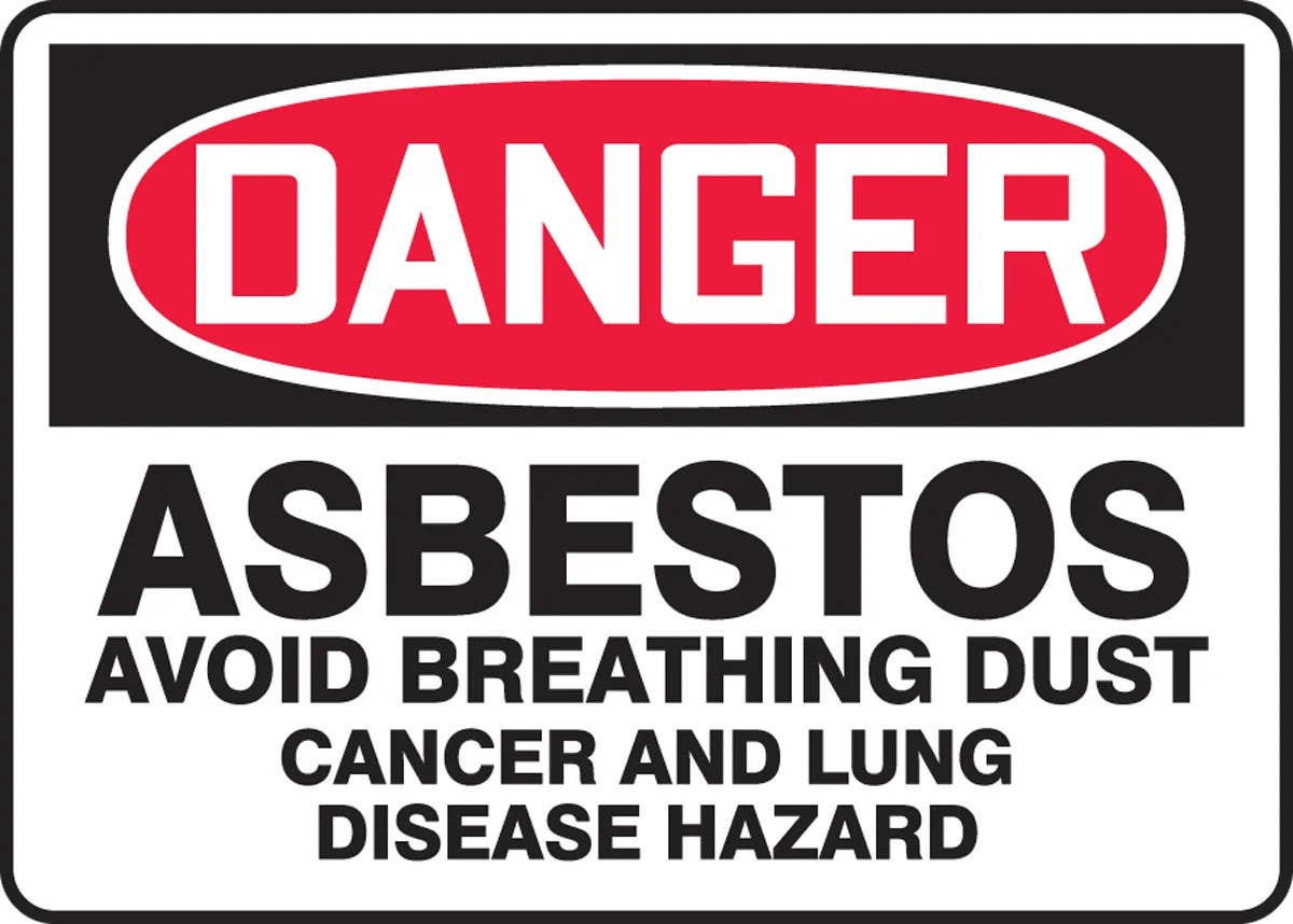 AccuformNMC MCAW104 OSHA Danger Safety Sign, Asbestos, Avoid Breathing Dust, Cancer And Lung Disease..., 10" H x 14" W