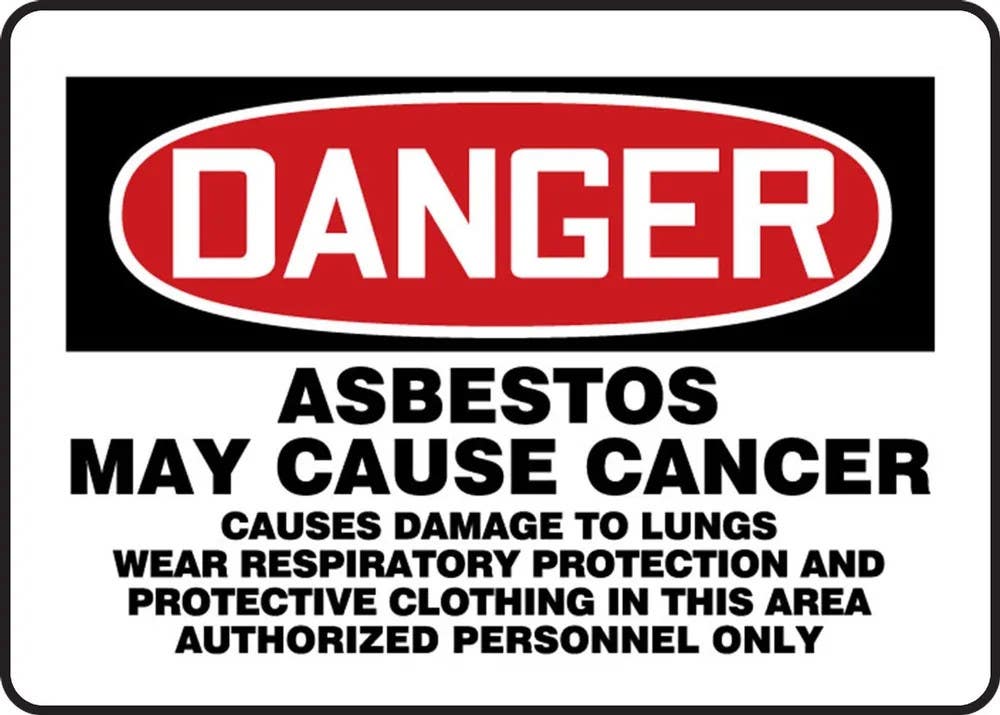 AccuformNMC MCAW1 OSHA Danger Safety Sign, Asbestos May Cause Cancer Causes Damage To Lungs Wear Respiratory Protection…