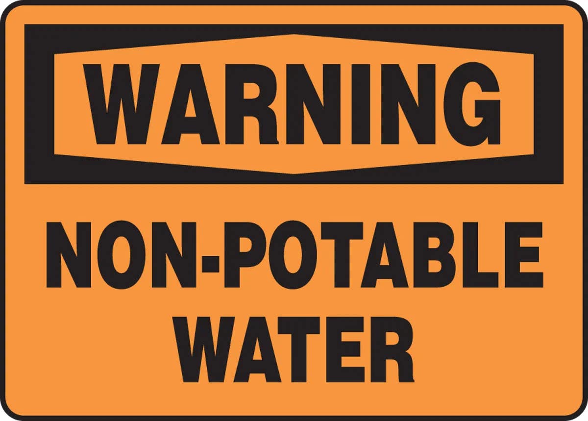 AccuformNMC MCAW301 OSHA Warning Safety Sign, Non-Potable Water, 10" H x 14" W