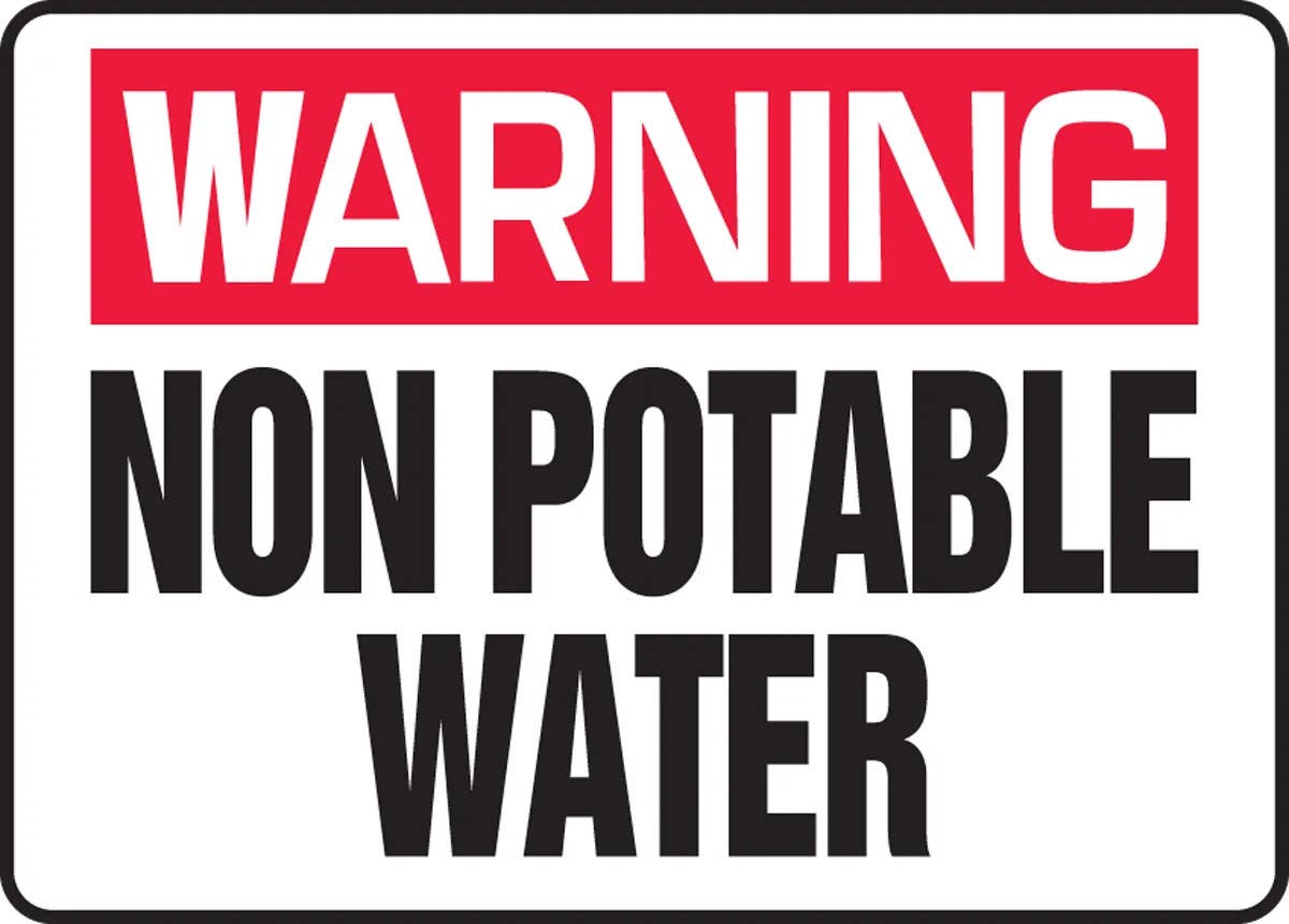 AccuformNMC MCAW305 Warning Safety Sign, Non Potable Water, 10" H x 14" W