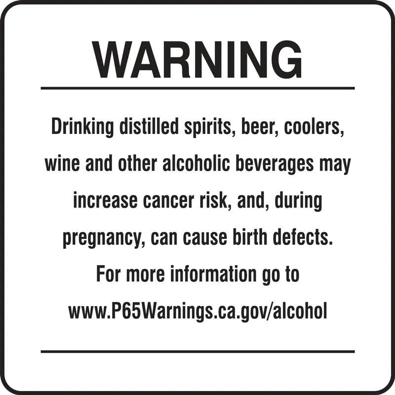 AccuformNMC MCAW341 Prop 65 Alcoholic Beverage Exposure Warning Safety Sign, Reproductive Harm, 5" x 5"
