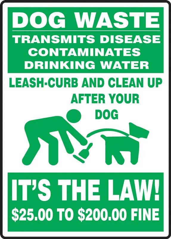 AccuformNMC MCAW52 Pet Sign, Dog Waste Transmits Disease, Contaminates Drinking Water