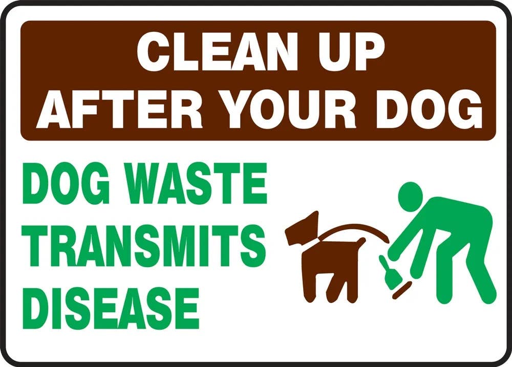 AccuformNMC MCAW55 Pet Sign, Clean Up After Your Dog, Dog Waste Transmits Disease