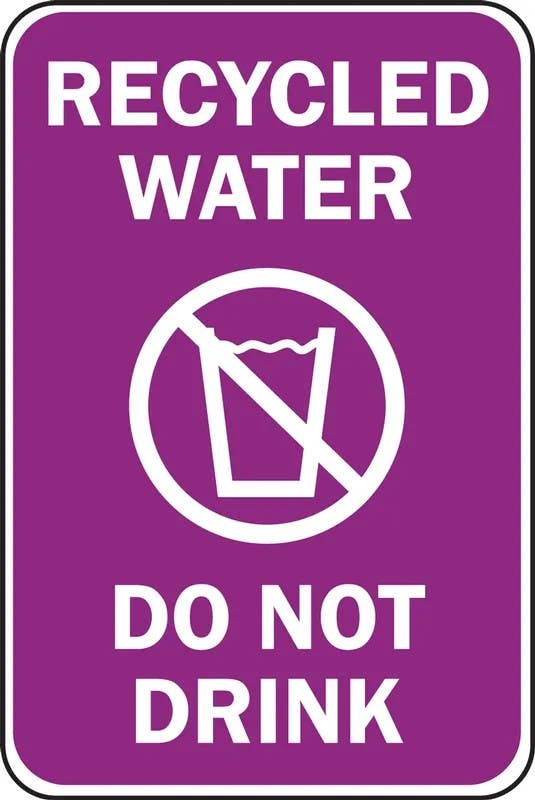 AccuformNMC MCAW575 Safety Sign, Recycled Water, Do Not Drink…, 18" H x 12" W