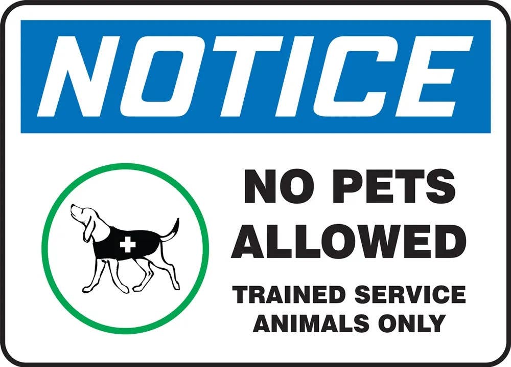 AccuformNMC MCAW818 Safety Sign, Notice No Pets Allowed, 10" H x 14" W