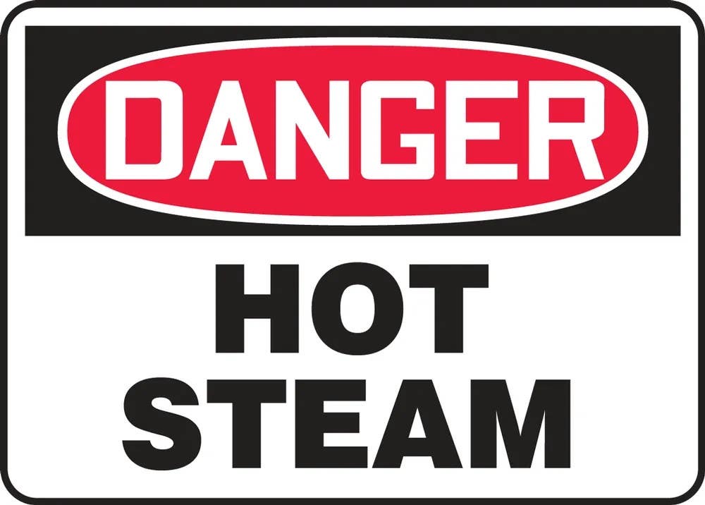 AccuformNMC MCHC1 OSHA Danger Safety Sign, Hot Steam