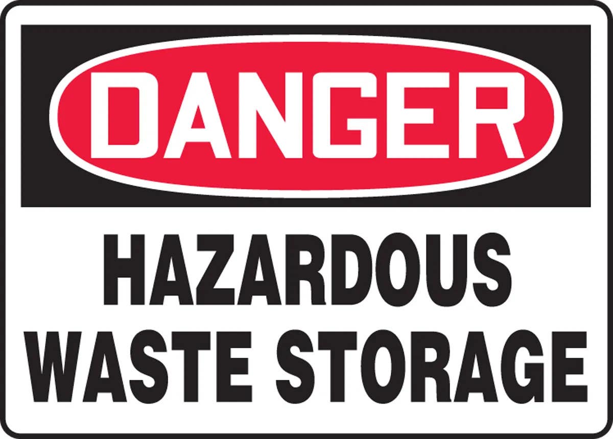 AccuformNMC MCHG029 OSHA Danger Safety Sign, Hazardous Waste Storage,  10" H x 14" W