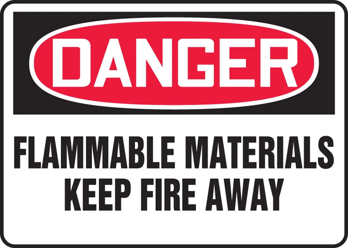 AccuformNMC MCHG0 OSHA Danger Safety Sign, Flammable Materials, Keep Fire Away