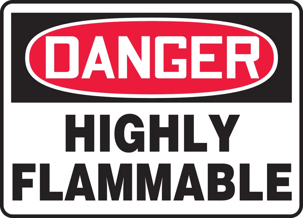 AccuformNMC MCHG070 OSHA Danger Safety Sign, Highly Flammable, 10" H x 14" W