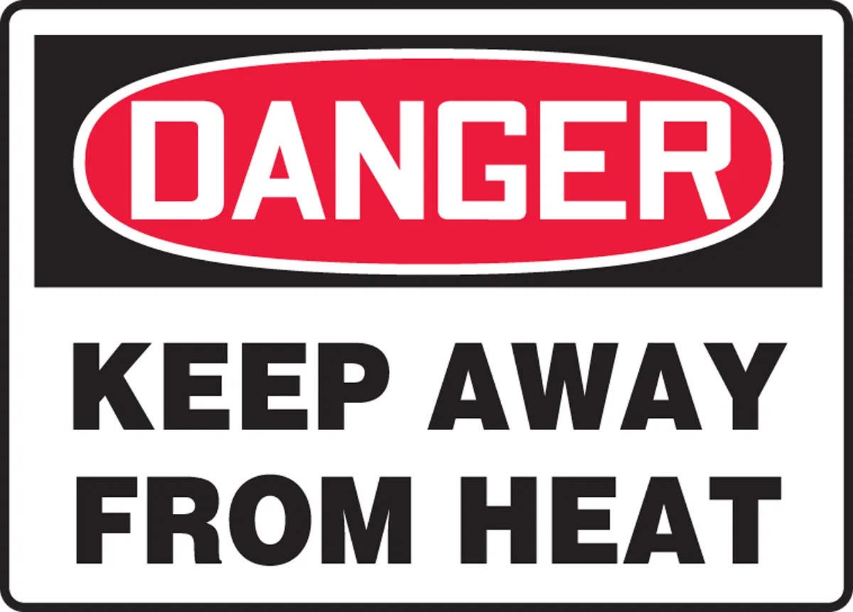 AccuformNMC MCHG071 OSHA Danger Safety Sign, Keep Away From Heat, 10" H x 14" W