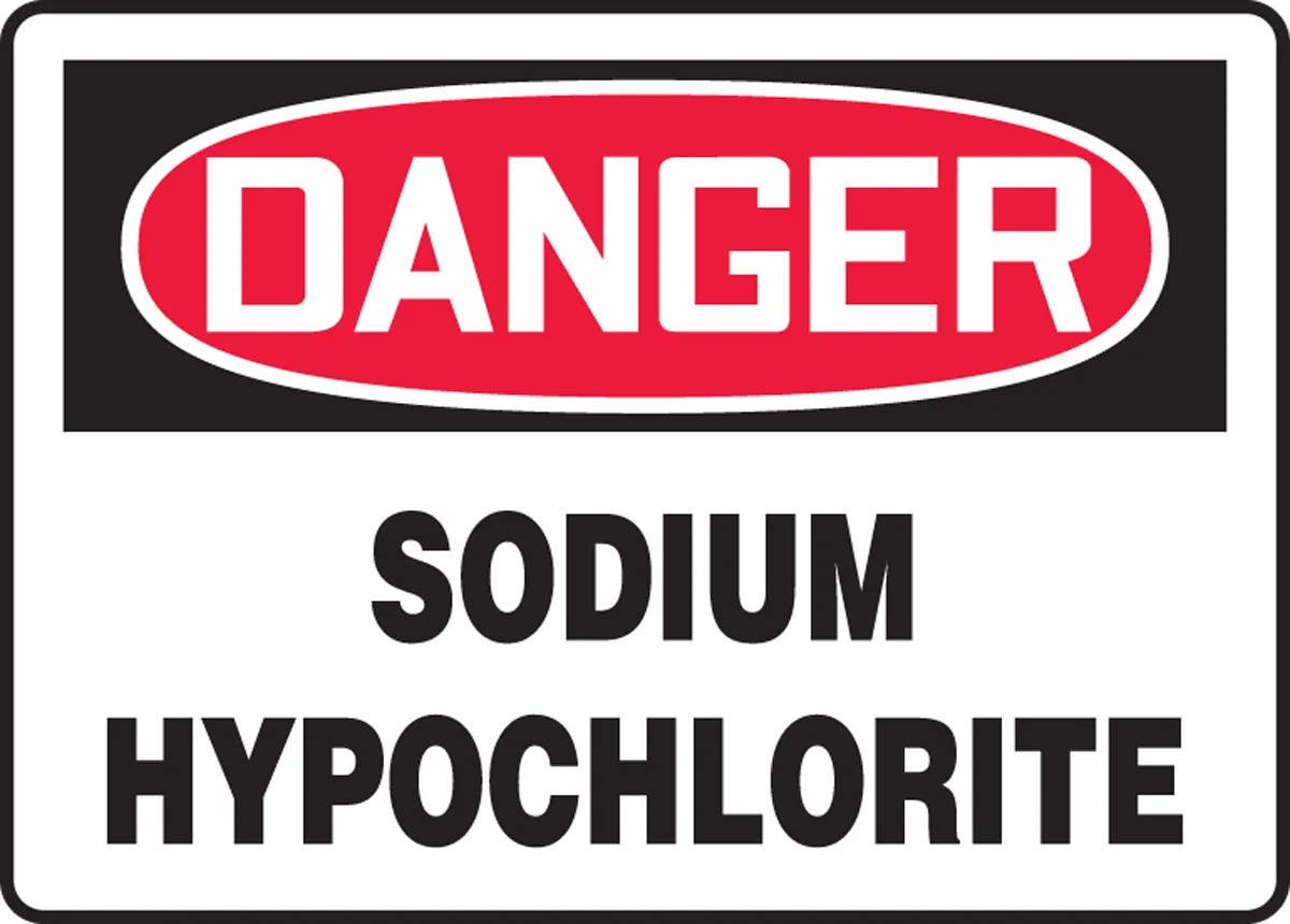 AccuformNMC MCHG081 OSHA Danger Safety Sign, Sodium Hypochlorite, 10" H x 14" W
