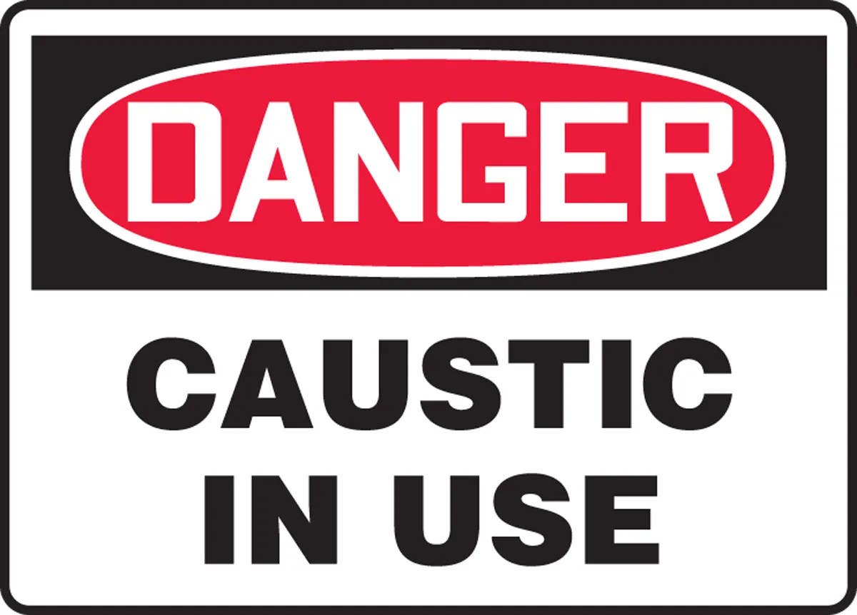 AccuformNMC MCHG087 OSHA Danger Safety Sign, Caustic In Use, 10" H x 14" W