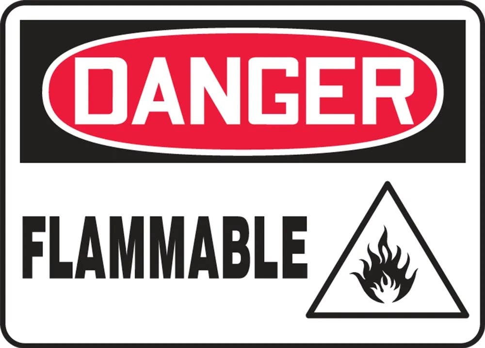 AccuformNMC MCHG092 OSHA Danger Safety Sign, Flammable (Graphic), 7" H x 10" W