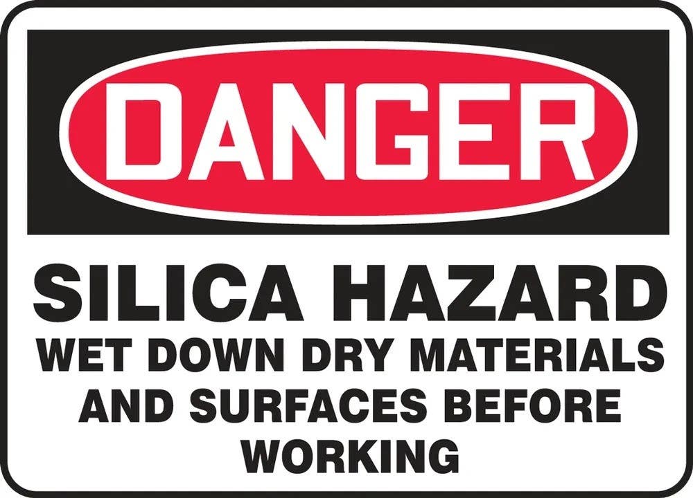 AccuformNMC MCHG14 OSHA Danger Safety Sign, Silica Hazard