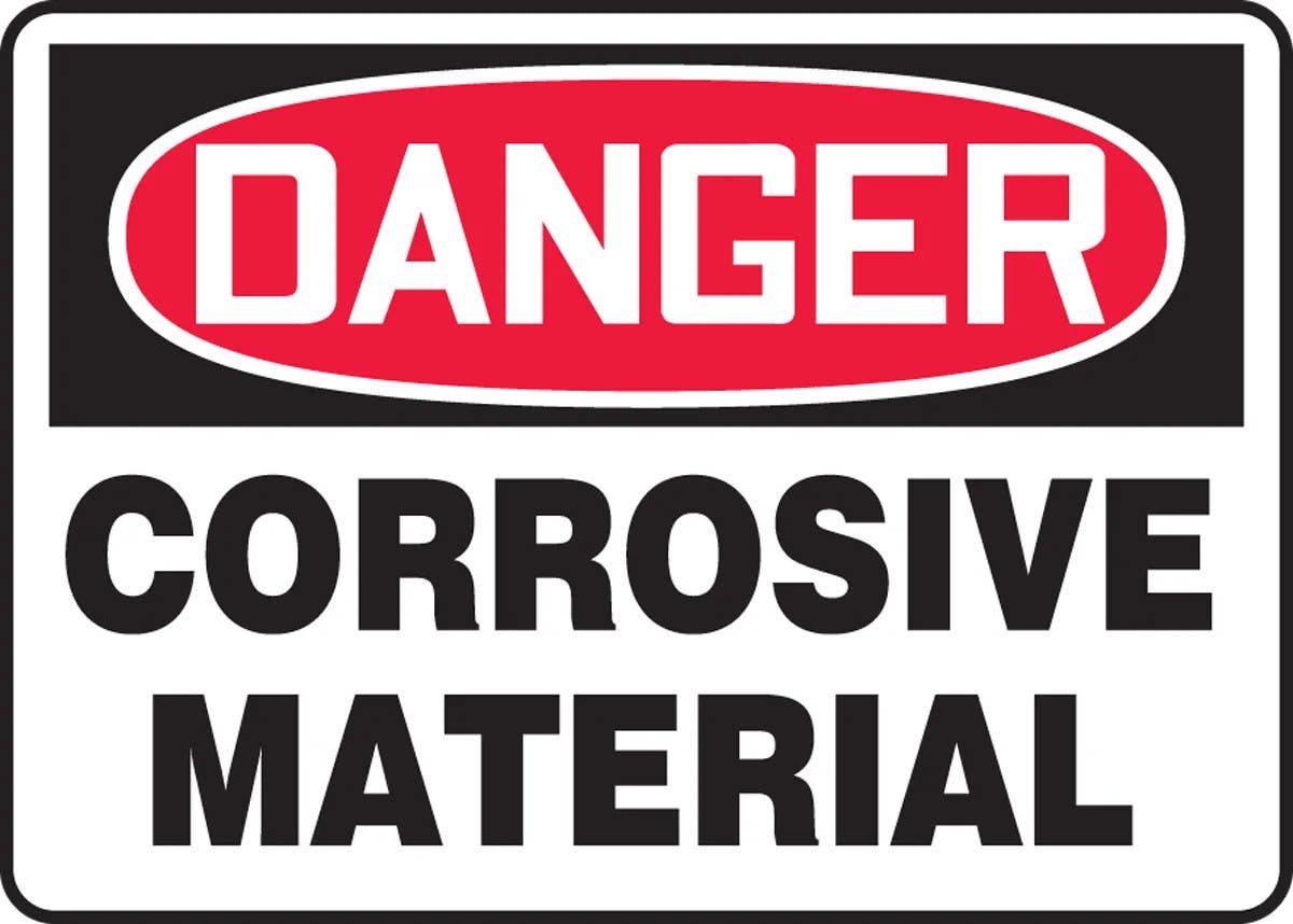 AccuformNMC MCHL OSHA Danger Safety Sign, Corrosive Material