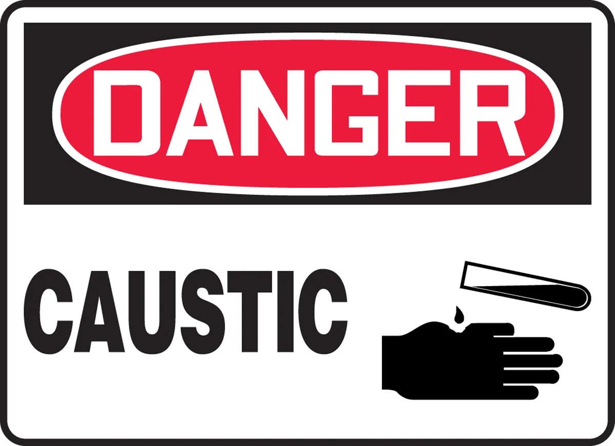 AccuformNMC MCHL OSHA Danger Safety Sign, Caustic