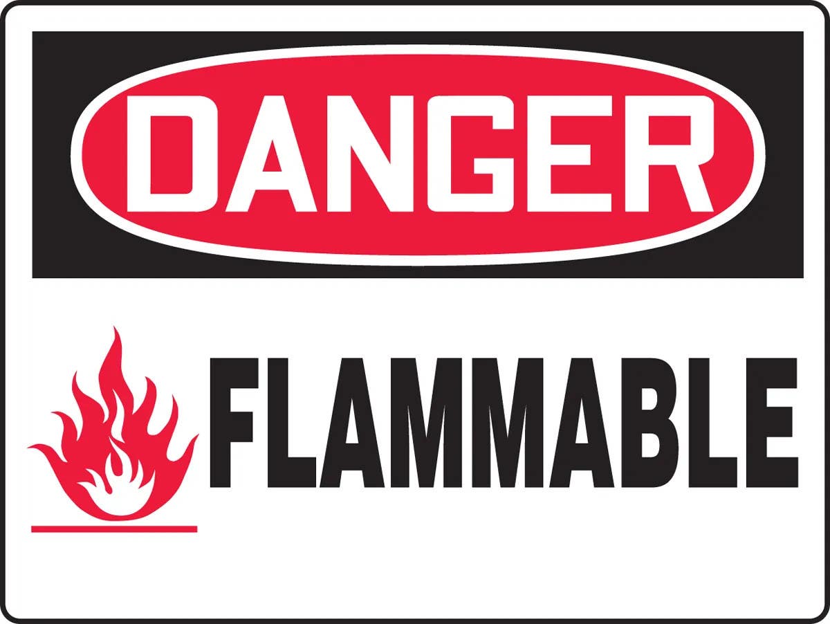 AccuformNMC MCHL BigSign, OSHA Danger Safety Sign, Flammable