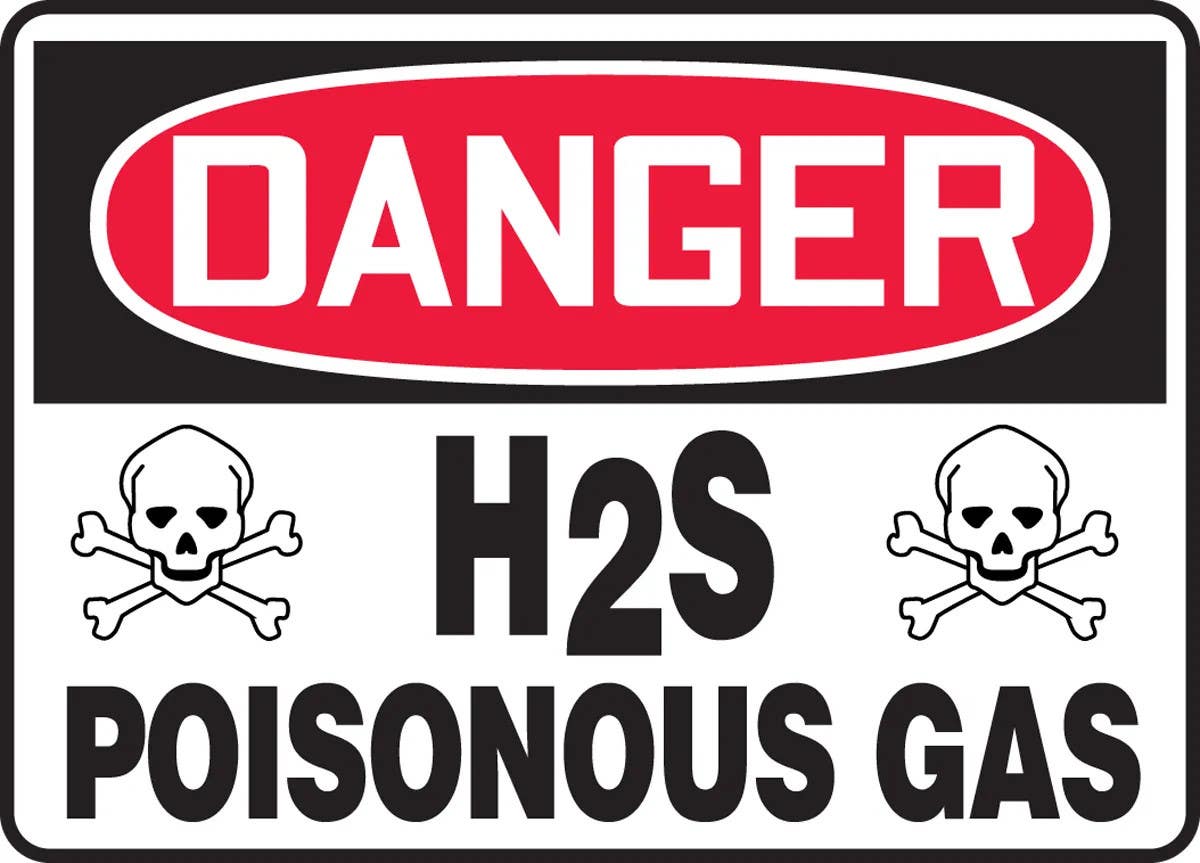 AccuformNMC MCHL084 OSHA Danger Safety Sign, H2S, Poisonous Gas, 10" H x 14" W