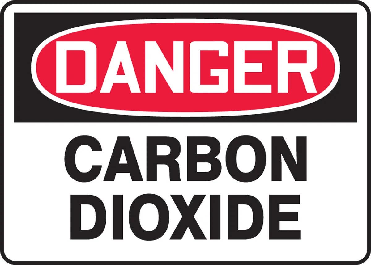 AccuformNMC MCHL113 OSHA Danger Safety Sign, Carbon Dioxide, 10" H x 14" W
