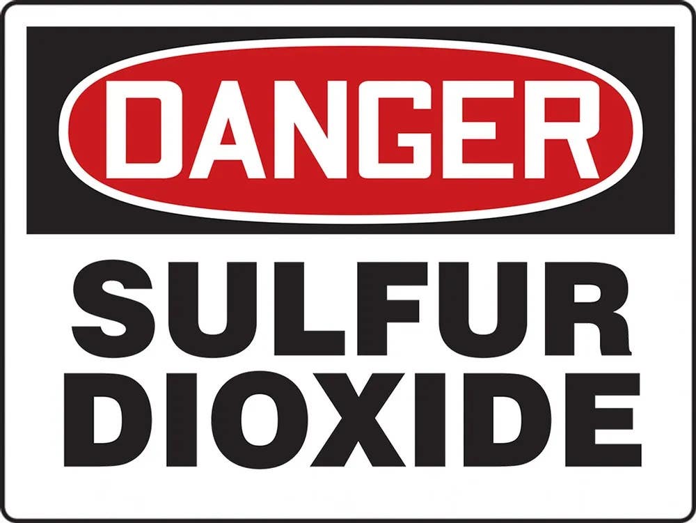 AccuformNMC MCHL1 OSHA Danger Safety Sign, Sulfur Dioxide