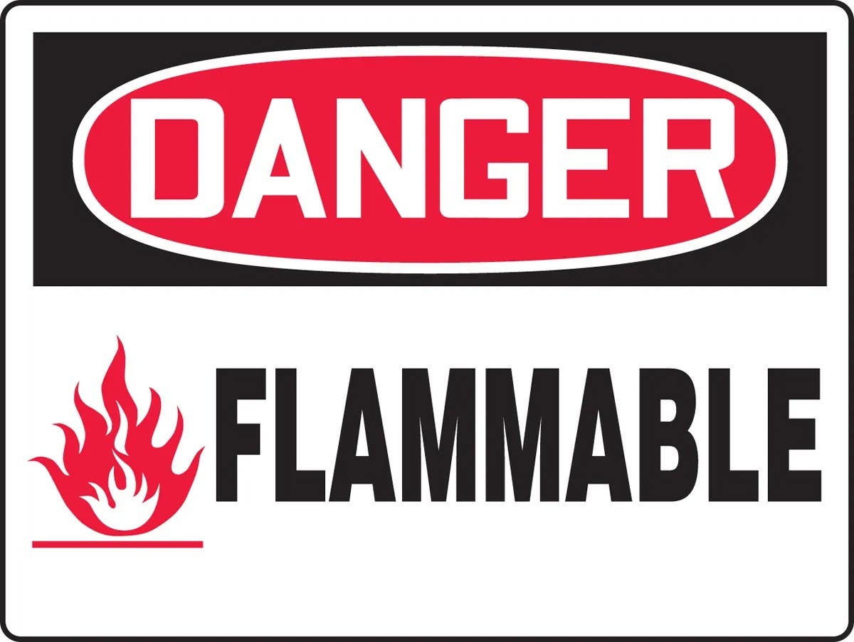 AccuformNMC MCHL157 BigSign, OSHA Danger Safety Sign, Flammable, 24" H x 36" W