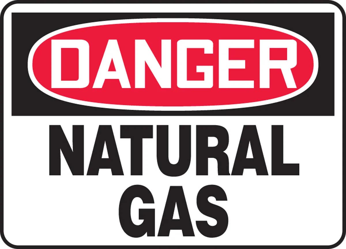 AccuformNMC MCHL202 OSHA Danger Safety Sign, Natural Gas, 10" H x 14" W