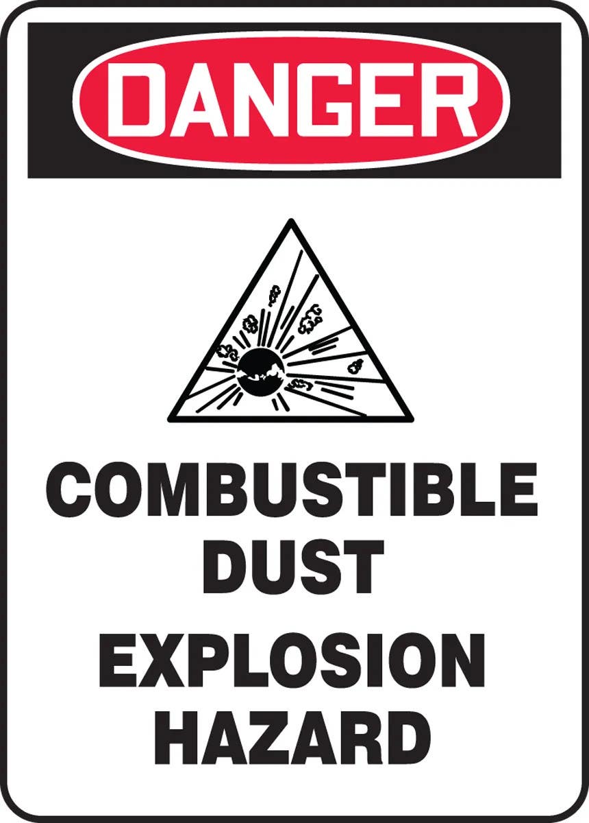AccuformNMC MCHL23 OSHA Danger Safety Sign, Combustible Dust, Explosion Hazard
