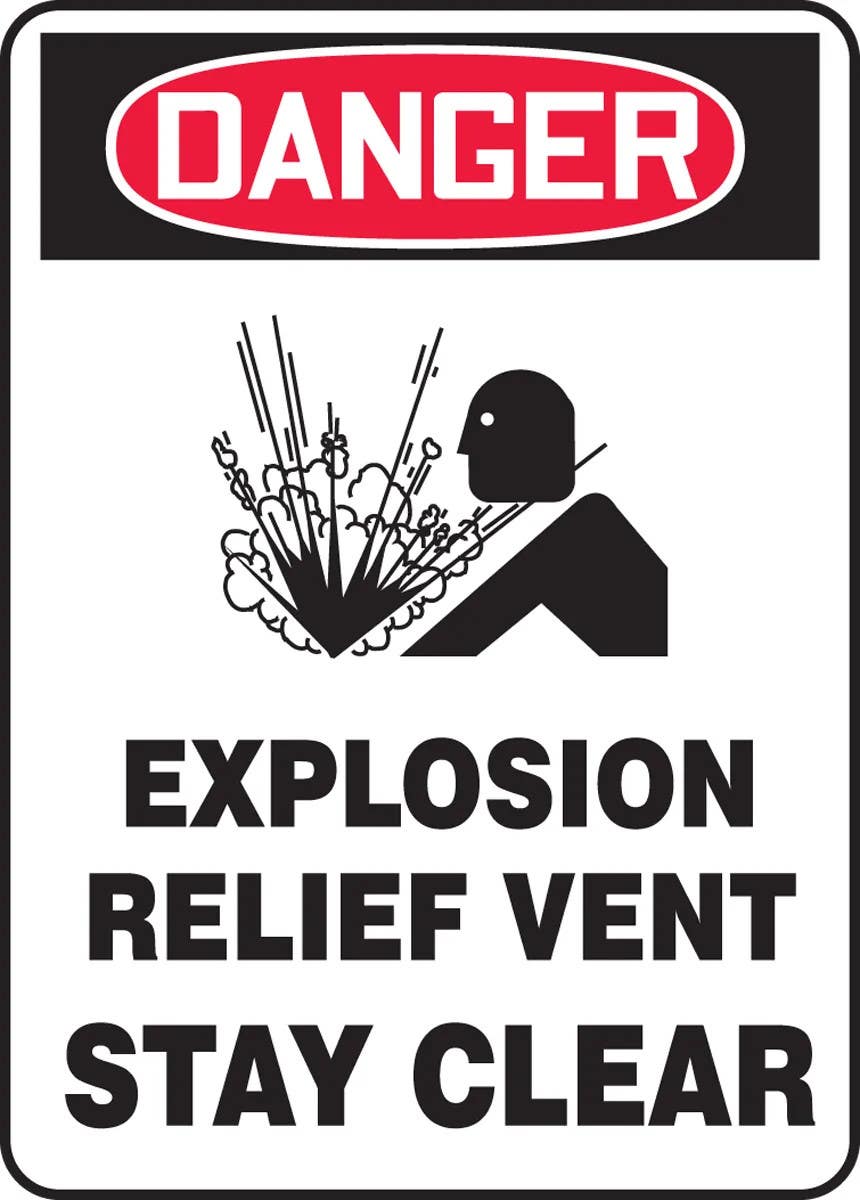 AccuformNMC MCHL2 OSHA Danger Safety Sign, Explosion Relief Vent, Stay Clear