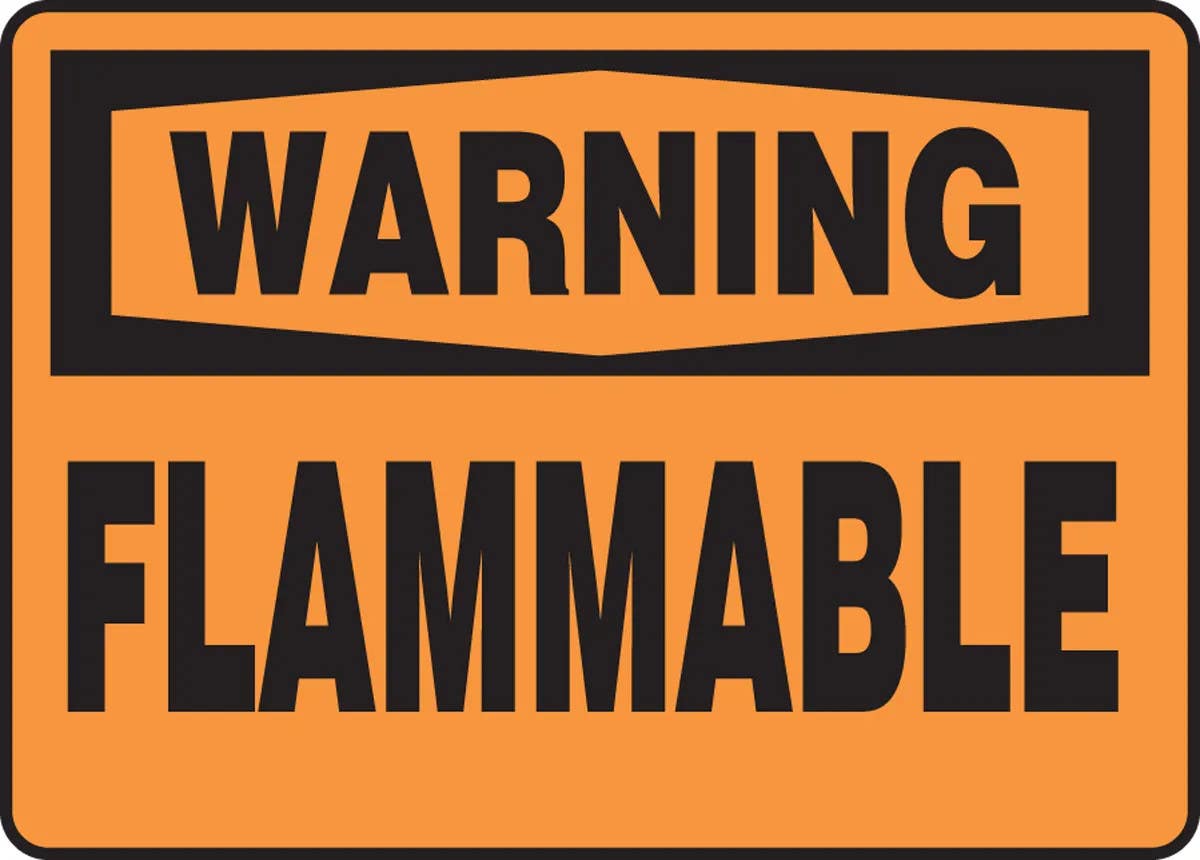 AccuformNMC MCHL3 OSHA Warning Safety Sign, Flammable