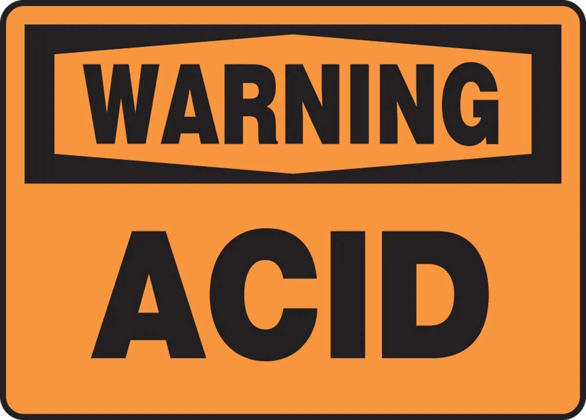 AccuformNMC MCHL3 OSHA Warning Safety Sign, Acid