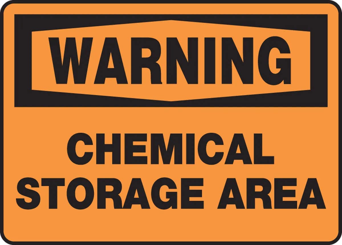 AccuformNMC MCHL3 OSHA Warning Safety Sign, Chemical Storage Area