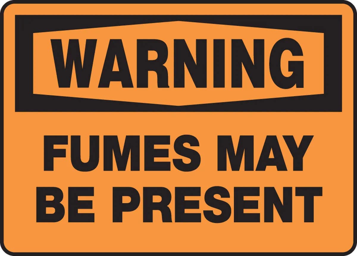 AccuformNMC MCHL306 OSHA Warning Safety Sign, Fumes May Be Present, 10" H x 14" W