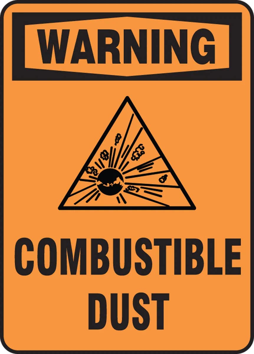 AccuformNMC MCHL34 OSHA Warning Safety Sign, Combustible Dust w/ Pictogram