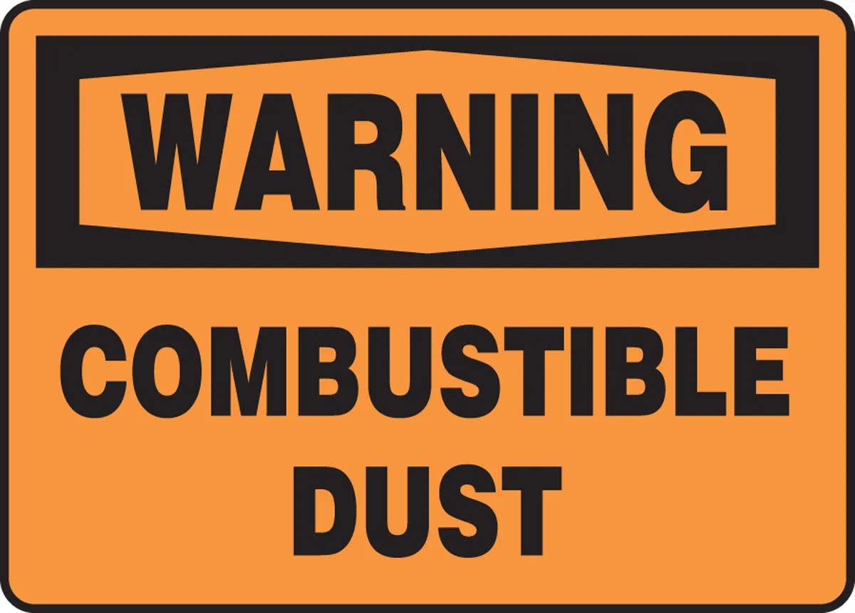 AccuformNMC MCHL34 OSHA Warning Safety Sign, Combustible Dust