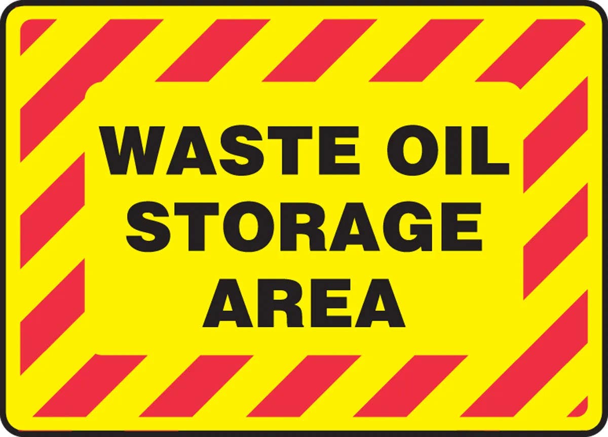 AccuformNMC MCHL508 Safety Sign, Waste Oil Storage Area, 10" H x 14" W