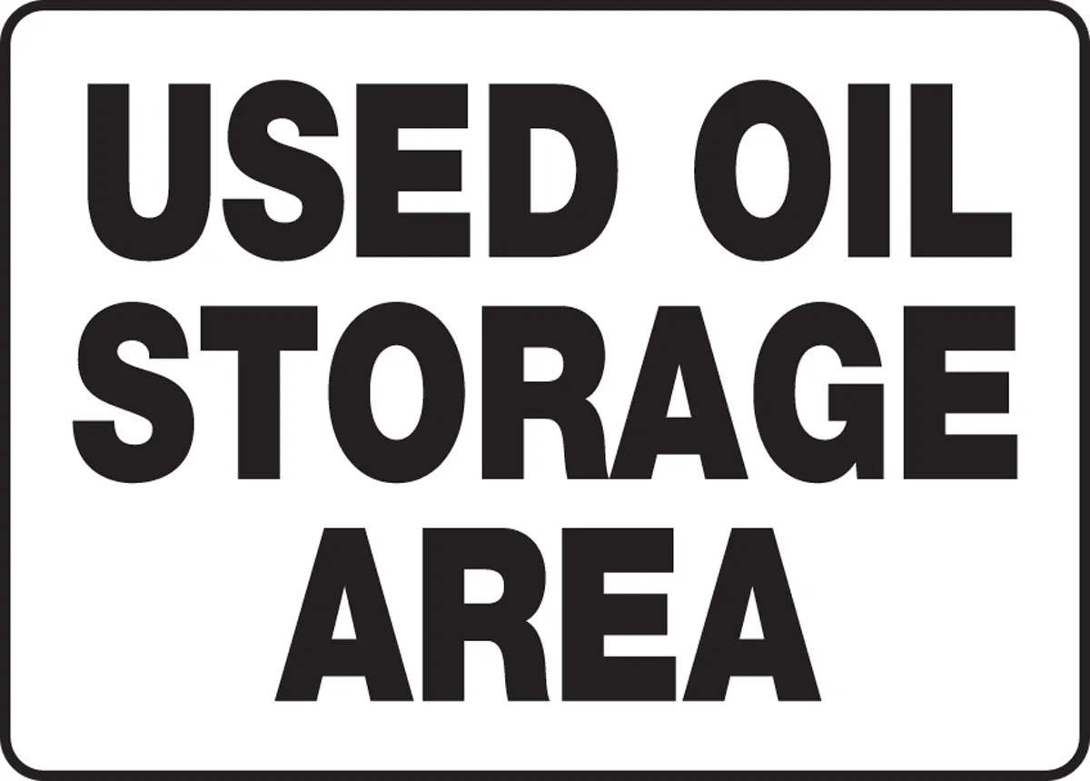 AccuformNMC MCHL510 Safety Sign, Used Oil Storage Area, 10" H x 14" W
