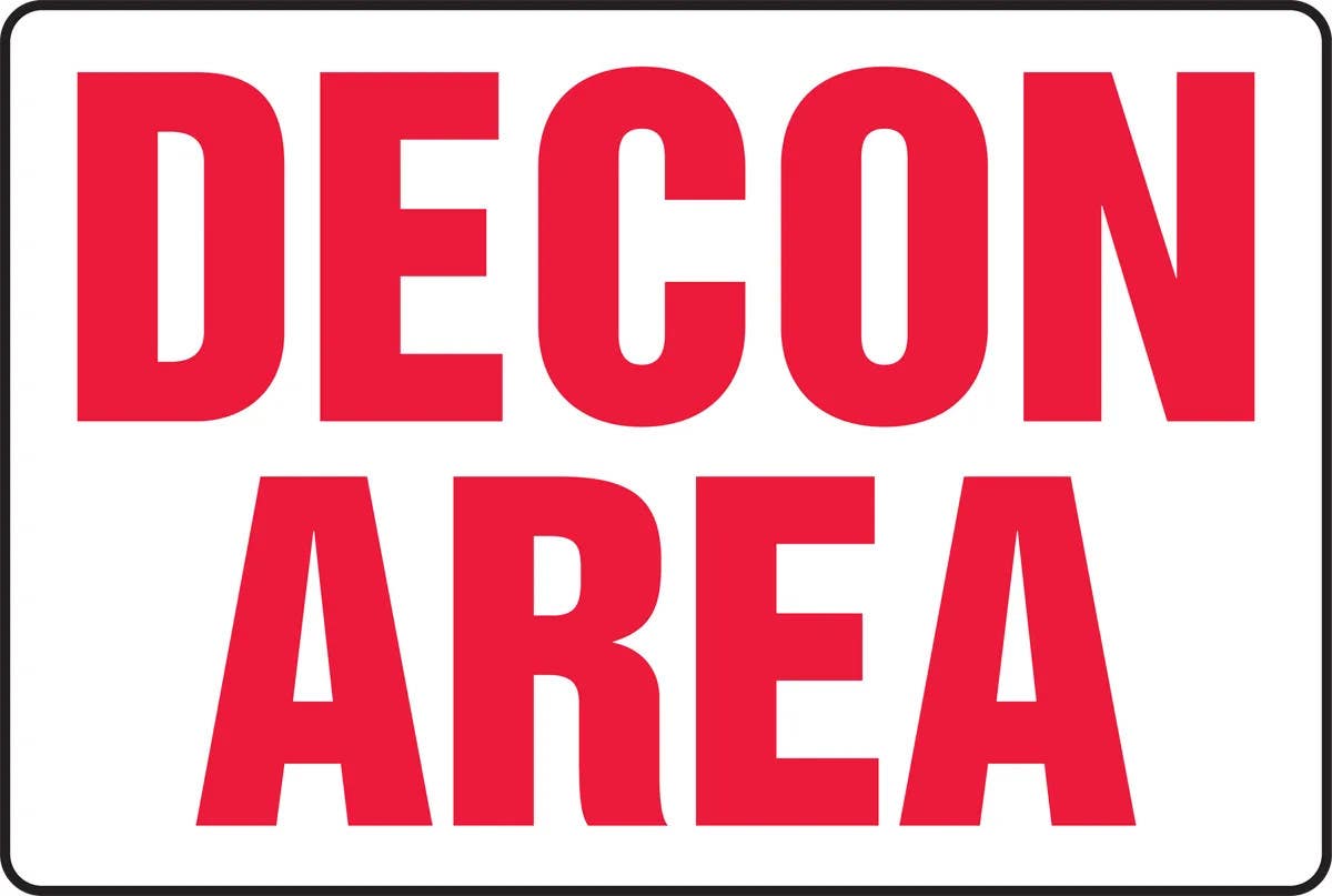 AccuformNMC MCHL515VP Decon Area Sign, 24" H x 36" W